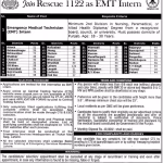 Rescue 1122 EMT Intern Jobs 2026-Jobeez Link